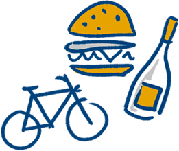 burger Vélo, burger, vin